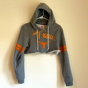 Gray Texas Cropped Hoodie